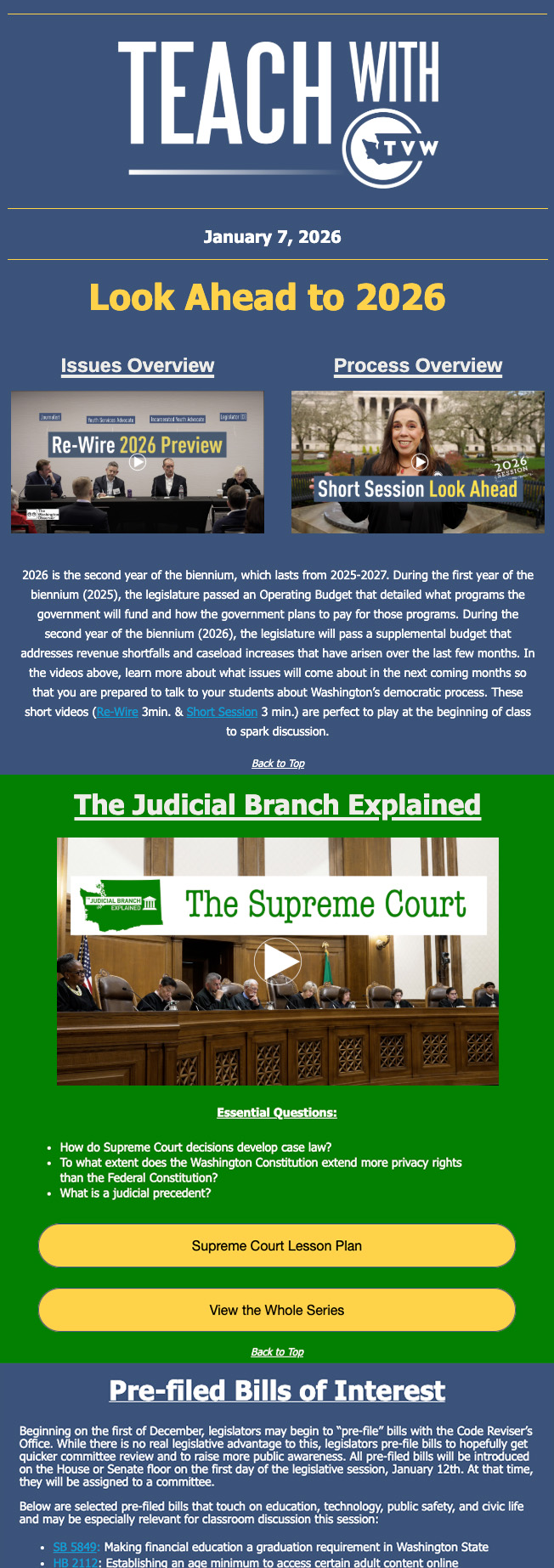 Teach with TVW Newsletter